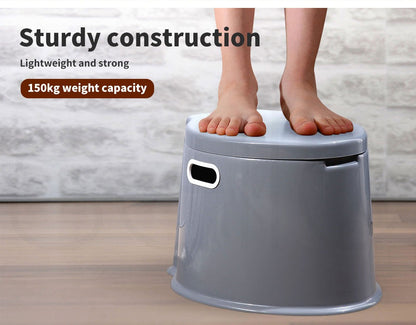 6L Camping Toilet Outdoor Portable Potty Caravan Travel Boating Bucket Brush