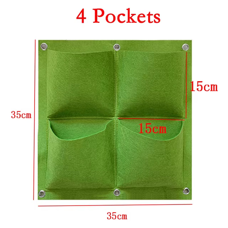 9/18/36/64 Pockets Green Grow Bags Planter Vertical Garden Vegetable Living Garden Bag Seedling Wall Hanging Plant Growing Bags