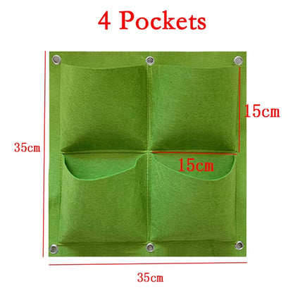 9/18/36/64 Pockets Green Grow Bags Planter Vertical Garden Vegetable Living Garden Bag Seedling Wall Hanging Plant Growing Bags
