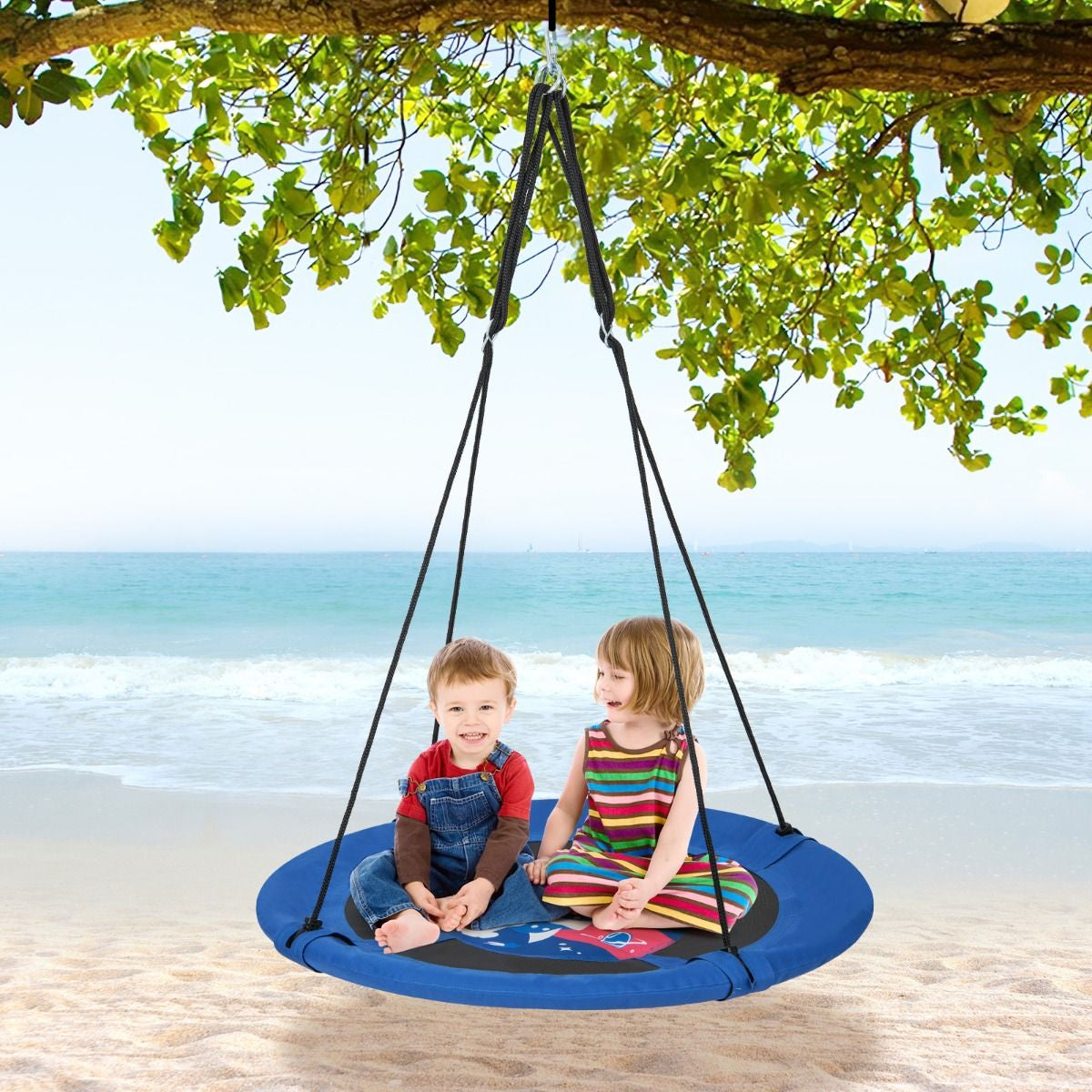 Indoor and Outdoor Flying Swing with Adjustable Hanging Ropes for Kids