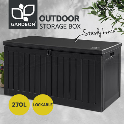 Gardeon Outdoor Storage Box Container Lockable Indoor Toy Tools Shed Garden