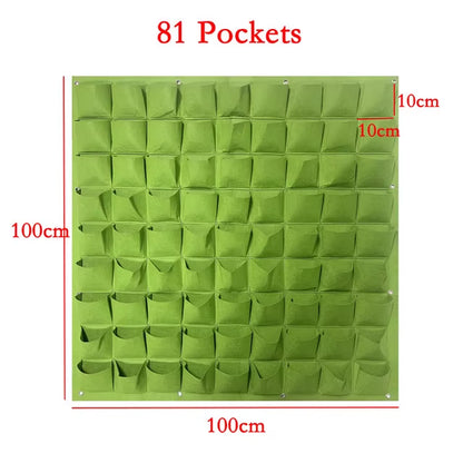 9/18/36/64 Pockets Green Grow Bags Planter Vertical Garden Vegetable Living Garden Bag Seedling Wall Hanging Plant Growing Bags