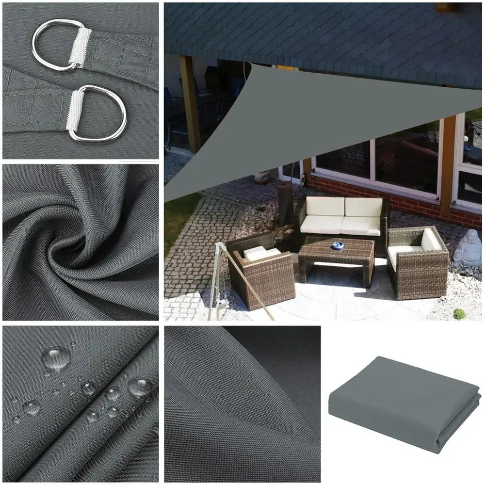 5X5X5/2X2X2M Waterproof Sun Shelter Triangle Sunshade Protection Outdoor Canopy Garden Patio Pool Shade Sail Awning Shade Cloth