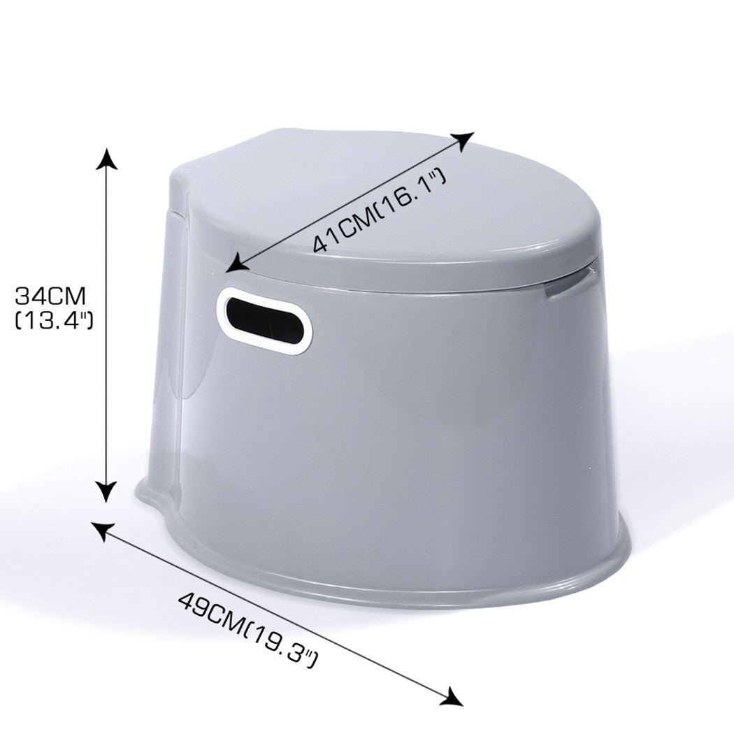 6L Camping Toilet Outdoor Portable Potty Caravan Travel Boating Bucket Brush