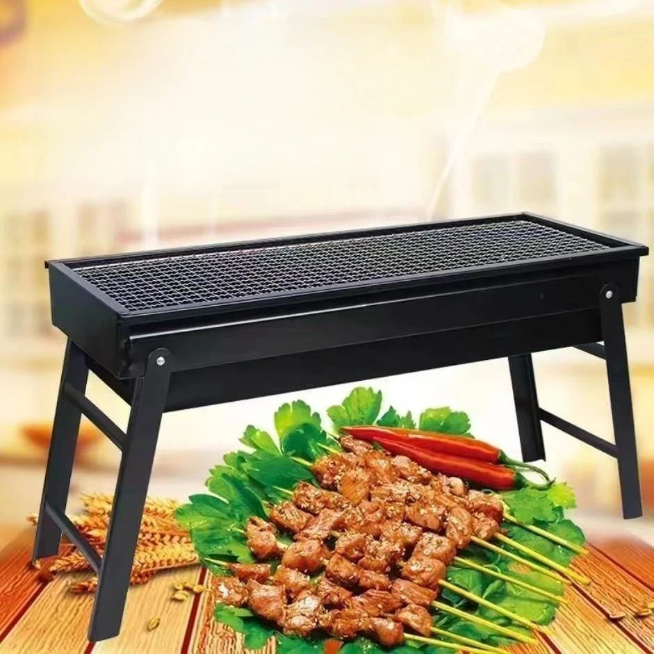 Extended Portable Outdoor BBQ Grill Home Use Barbecue Oven Long Portable Charcoal Grill for Outdoor Cooking and Baking