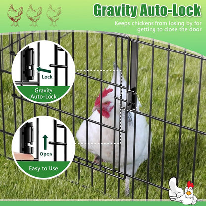 Large Metal Chicken Coop, 220X100Cm Chicken Run Cage, Heavy Duty Duck Cages for Yard, Portable Chicken Pens Outdoor with Top, Enclosure Crate Backyard for Small Animals Duck Rabbit Hen