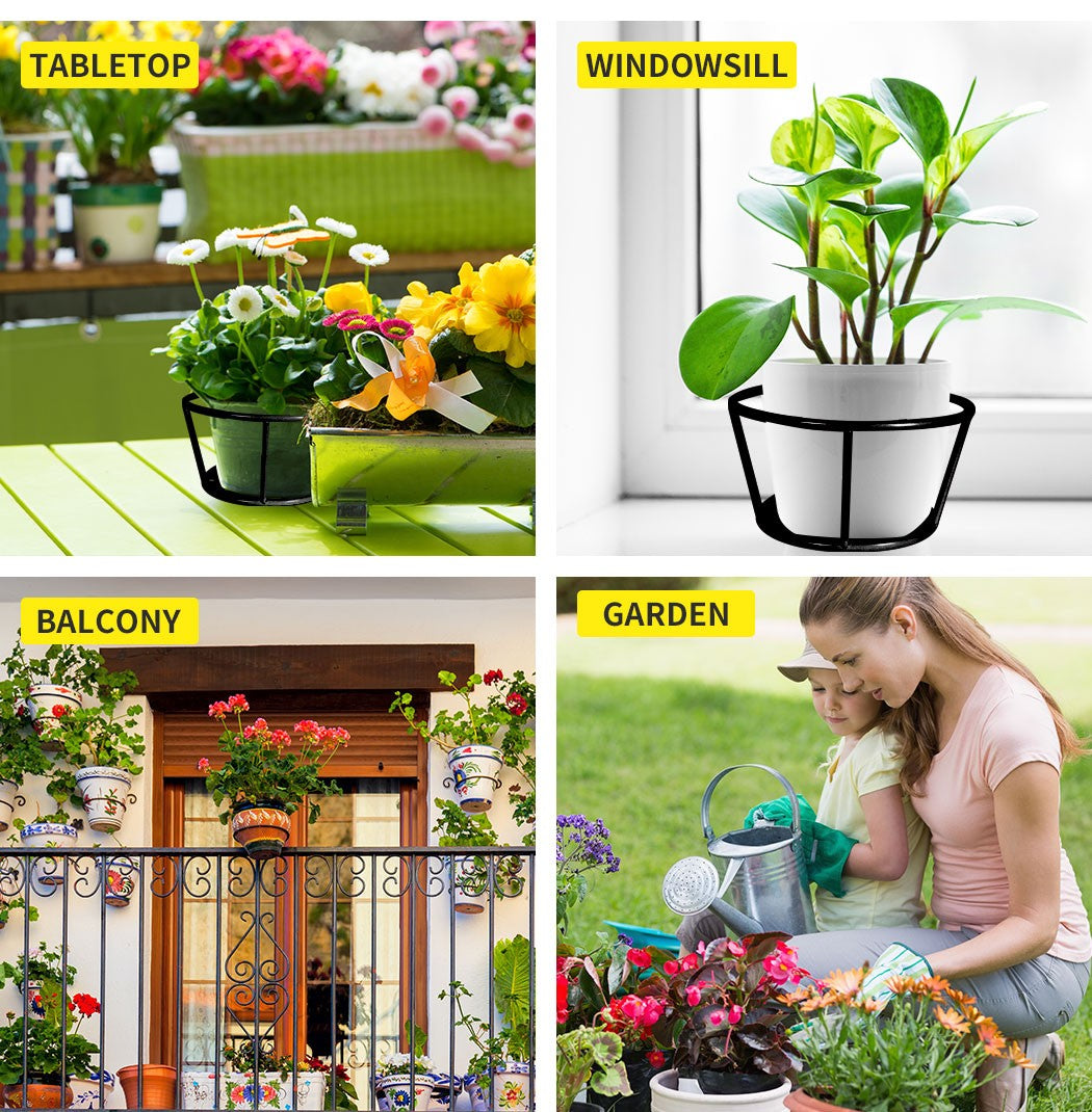 Levede 1X Flower Holder Plant Stand Hanging Pot Basket Plant Garden Wall Storage