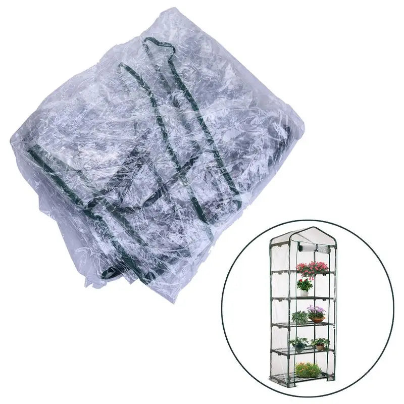Greenhouse Cover Outdoor Grow Tent Grow Bag Grow House PVC Cover Plastic Garden Green House Gardening Windows (No Iron Shelf)