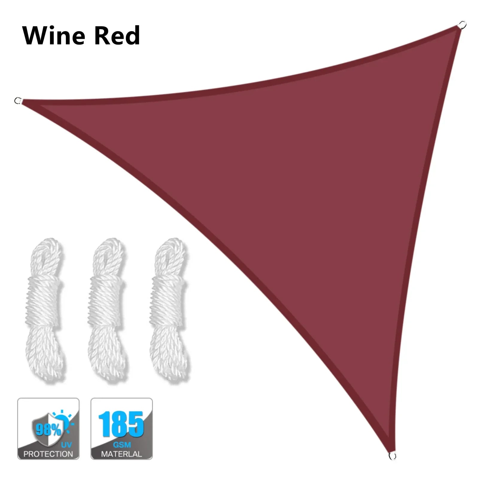 5X5X5/2X2X2M Waterproof Sun Shelter Triangle Sunshade Protection Outdoor Canopy Garden Patio Pool Shade Sail Awning Shade Cloth