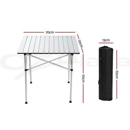 Weisshorn Camping Table Roll up Foldable Picnic Outdoor BBQ Garden 70CM