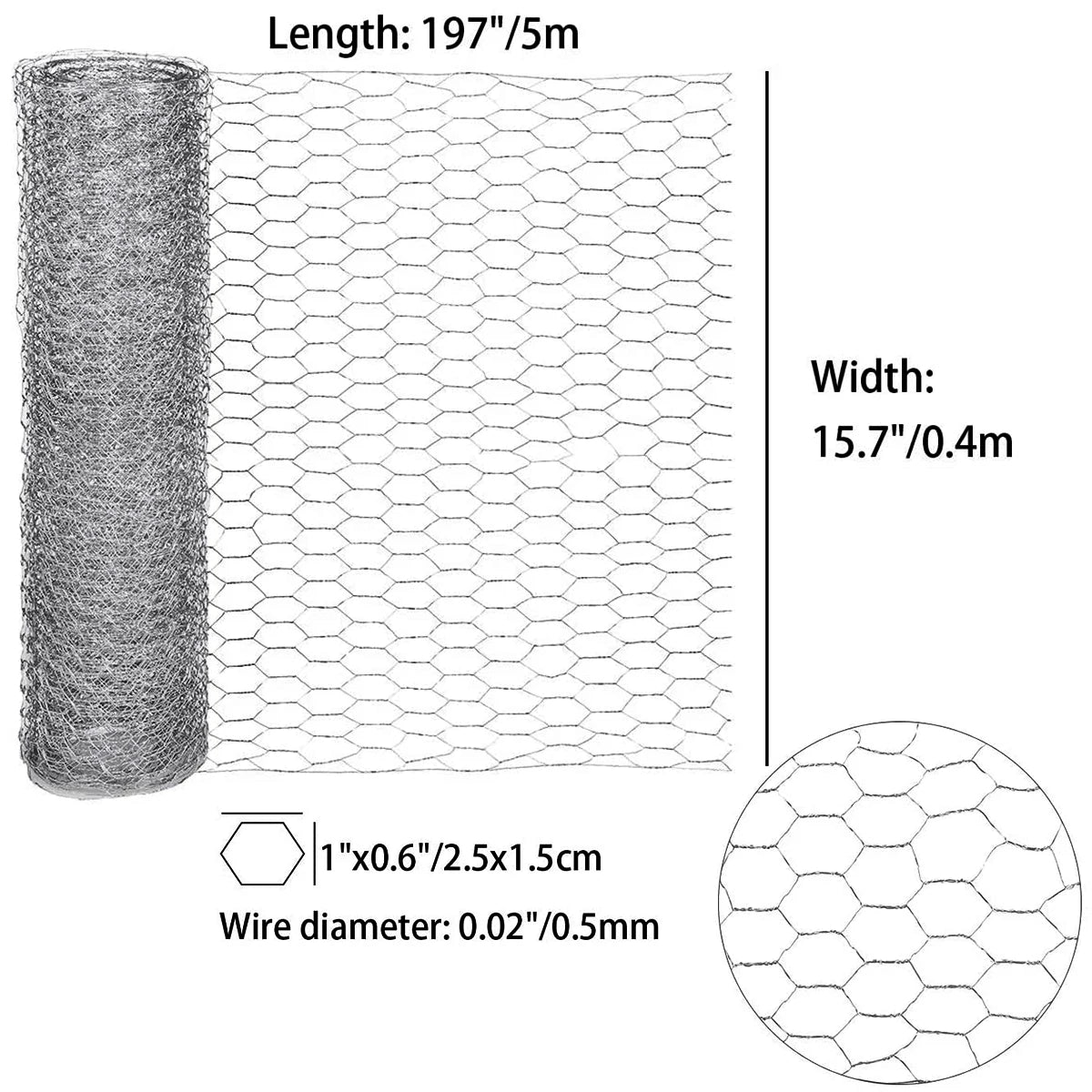 1Pc Metal Netting DIY Wire Mesh Animal Plant Fence Netting Durable Protection Multipurpose Chicken Wire Net for Garden Courtyard