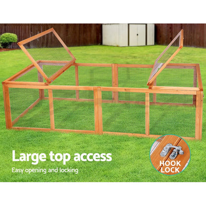 I.Pet Chicken Coop Rabbit Hutch Extra Large Wooden Chicken House Run XL Hen Cage
