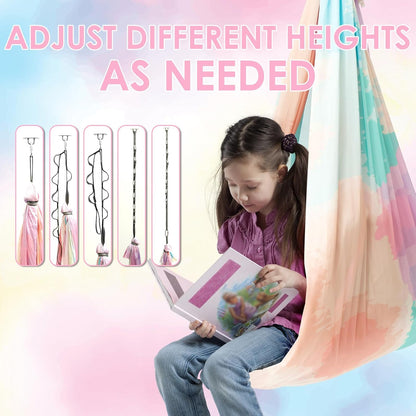 Sensory Swing, Cuddle Swing with 360° Swivel Hanger Kit, Therapy for Child & Adult with Autism ADHD Aspergers Sensory Integration (Colorful Print)