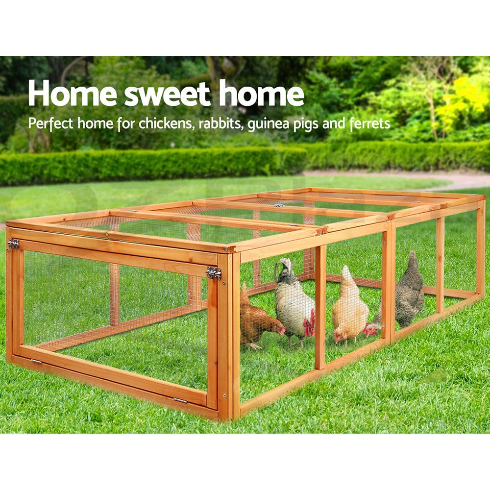 I.Pet Chicken Coop Rabbit Hutch Extra Large Wooden Chicken House Run XL Hen Cage