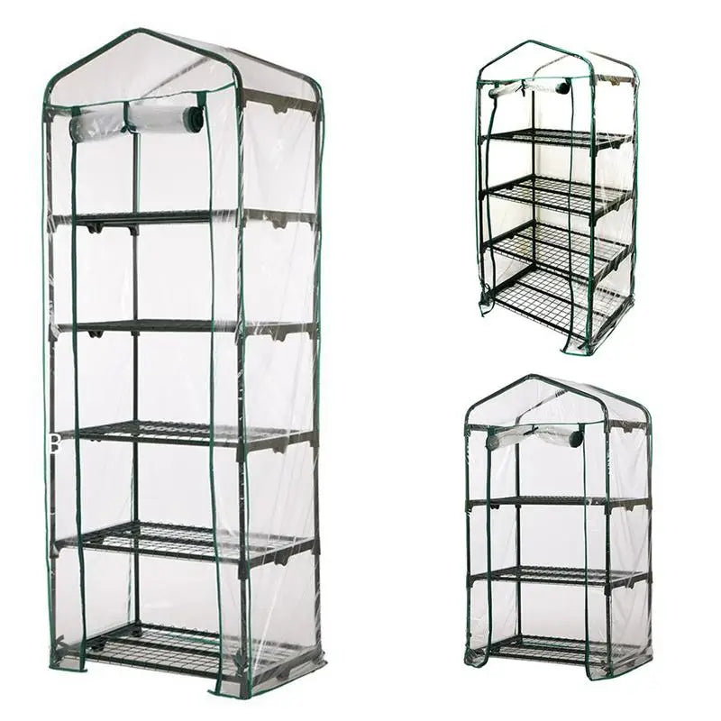 Greenhouse Cover Outdoor Grow Tent Grow Bag Grow House PVC Cover Plastic Garden Green House Gardening Windows (No Iron Shelf)