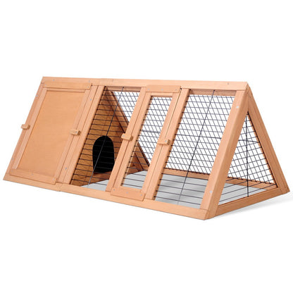 I.Pet Rabbit Hutch Chicken Coop Large Run Wooden Pet Cage Houses Outdoor Coops