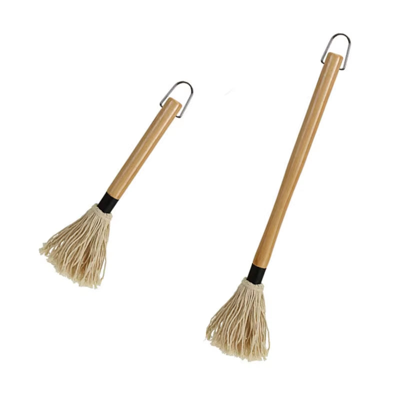 Outdoor Bbq Basting Brushes BBQ Barbecue Grill Greasing Mop Rubber Wood Handle BBQ Baking Dipping Brush on Oil Brush Tool Set