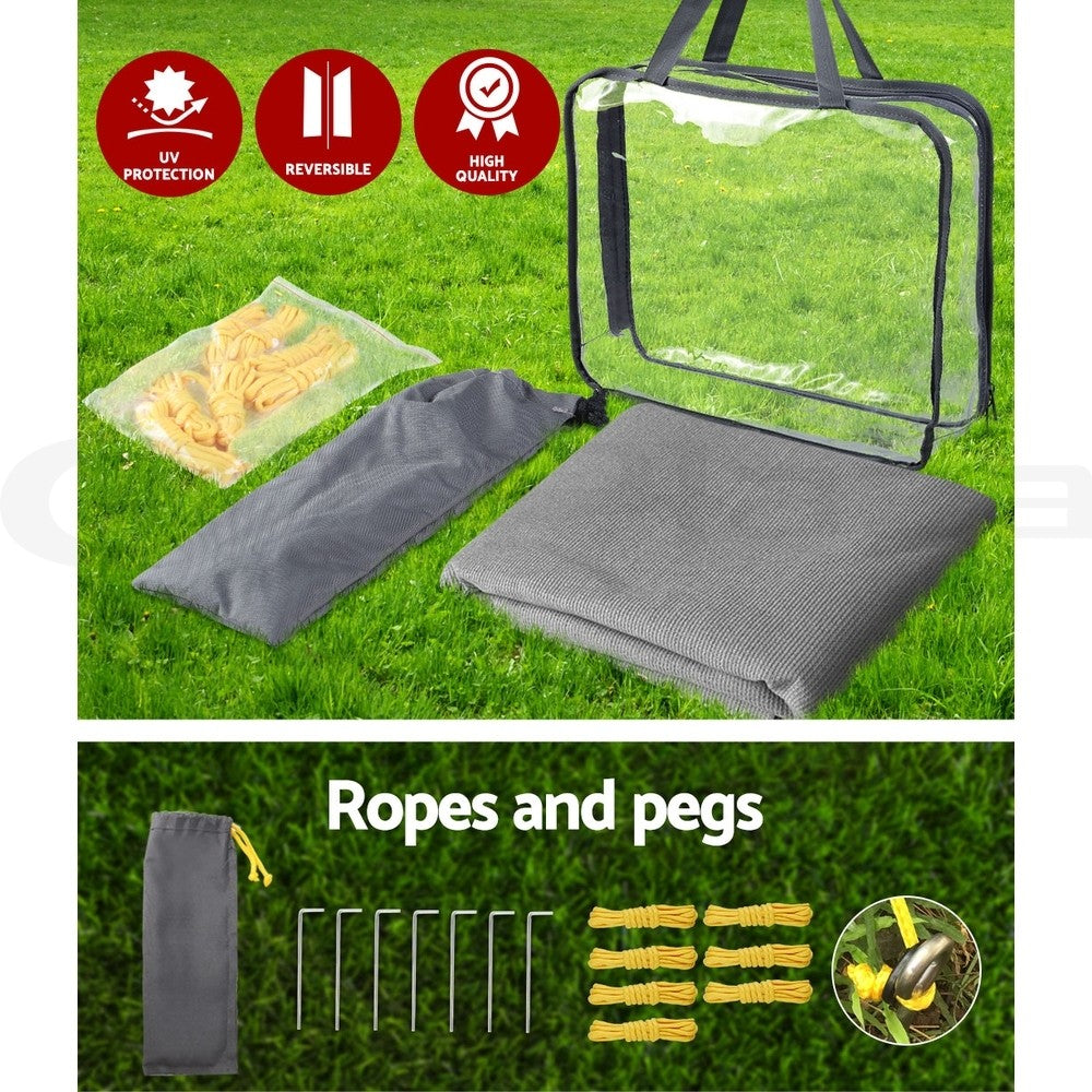 Caravan Privacy Screens Roll Out Awning 1.95 X 2.2M Sun Shade End Wall Side Grey