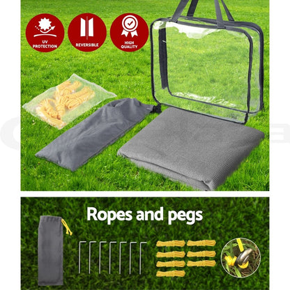Caravan Privacy Screens Roll Out Awning 1.95 X 2.2M Sun Shade End Wall Side Grey