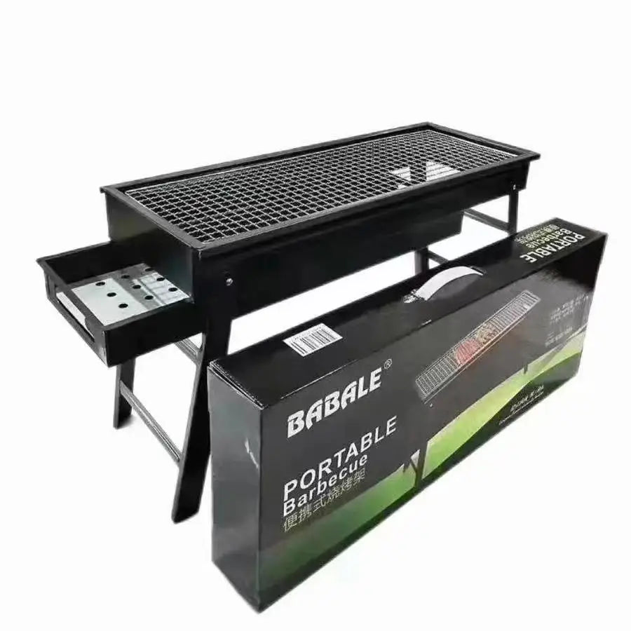 Extended Portable Outdoor BBQ Grill Home Use Barbecue Oven Long Portable Charcoal Grill for Outdoor Cooking and Baking