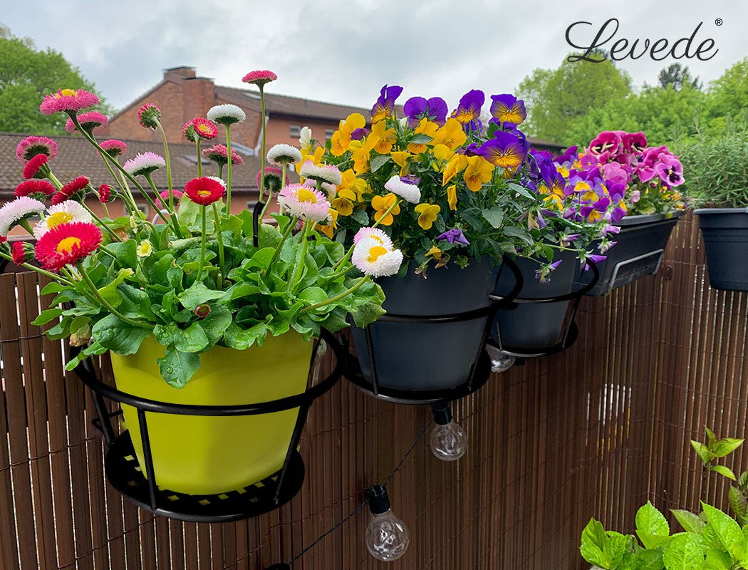 Levede 1X Flower Holder Plant Stand Hanging Pot Basket Plant Garden Wall Storage