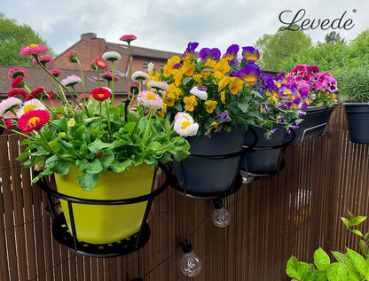 Levede 1X Flower Holder Plant Stand Hanging Pot Basket Plant Garden Wall Storage