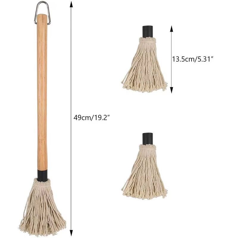 Outdoor Bbq Basting Brushes BBQ Barbecue Grill Greasing Mop Rubber Wood Handle BBQ Baking Dipping Brush on Oil Brush Tool Set