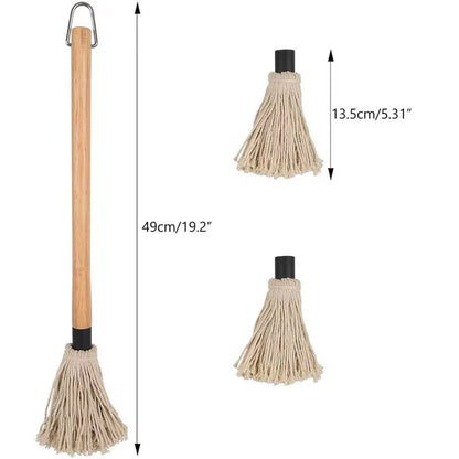Outdoor Bbq Basting Brushes BBQ Barbecue Grill Greasing Mop Rubber Wood Handle BBQ Baking Dipping Brush on Oil Brush Tool Set