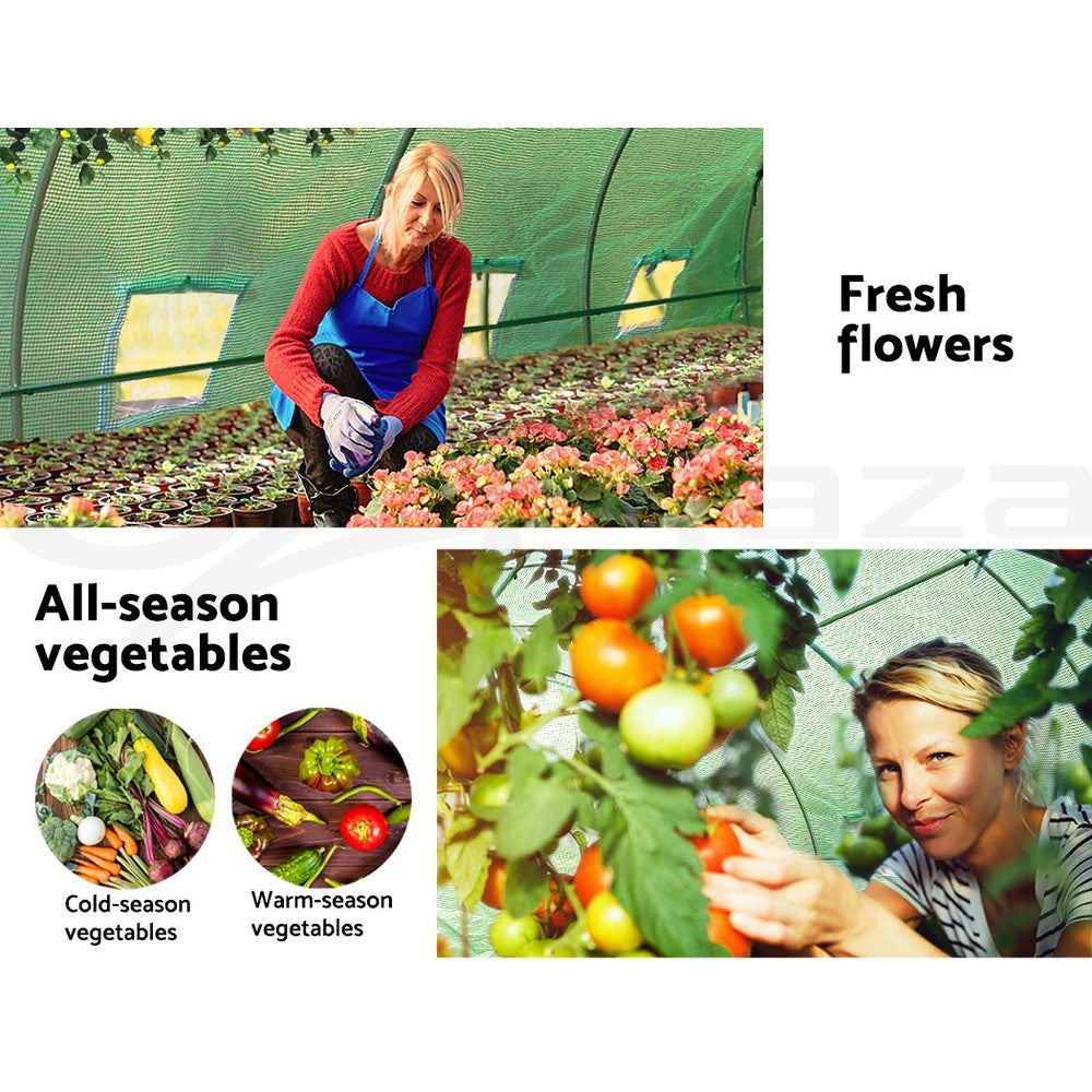 Green Fingers Greenhouse Dome Shed Walk in Tunnel Green House Plant 4X3X2M