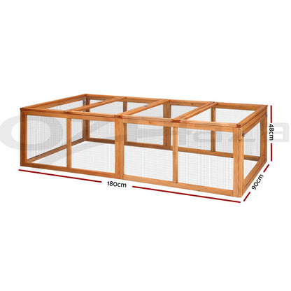 I.Pet Chicken Coop Rabbit Hutch Extra Large Wooden Chicken House Run XL Hen Cage