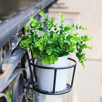 Balcony Flower Rack Planter European Iron Railing Pot Plant Rack Hanging Windowsill Hanging Orchid Green Wall Mounted Shelf