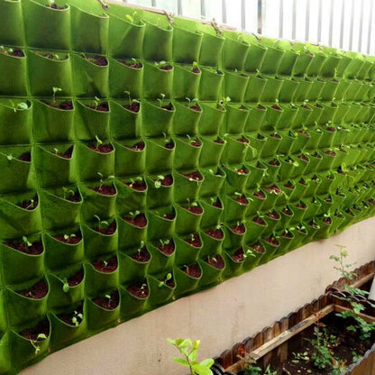 9/18/36/64 Pockets Green Grow Bags Planter Vertical Garden Vegetable Living Garden Bag Seedling Wall Hanging Plant Growing Bags