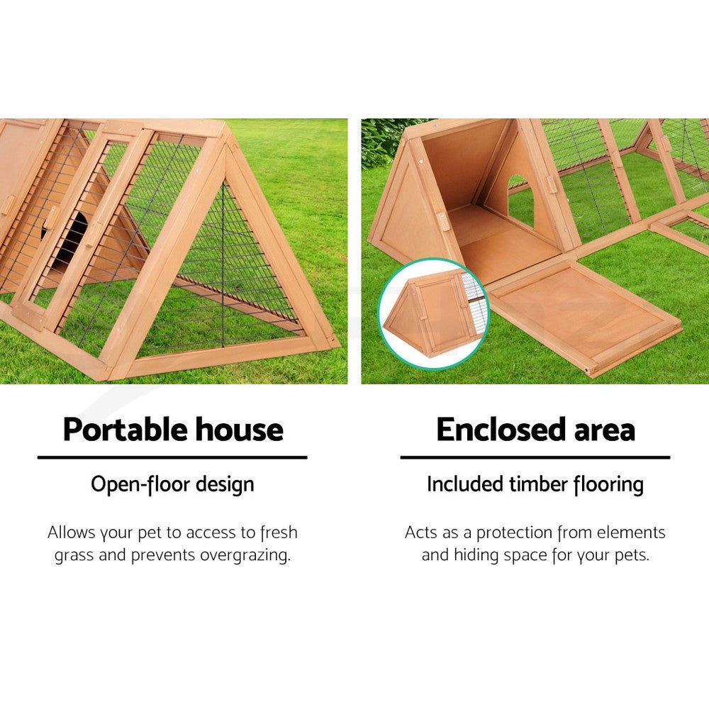 I.Pet Rabbit Hutch Chicken Coop Large Run Wooden Pet Cage Houses Outdoor Coops