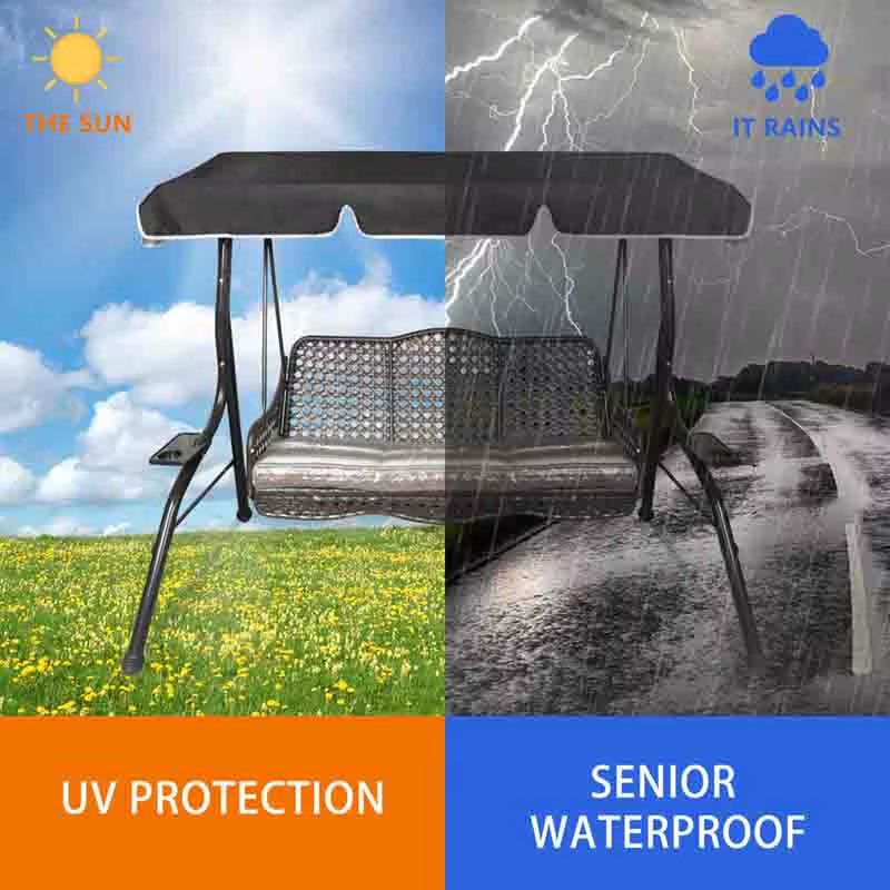 Porch Swing Awning Replacement Waterproof Swing Canopy Garden Outdoor Hammock Swing Awning