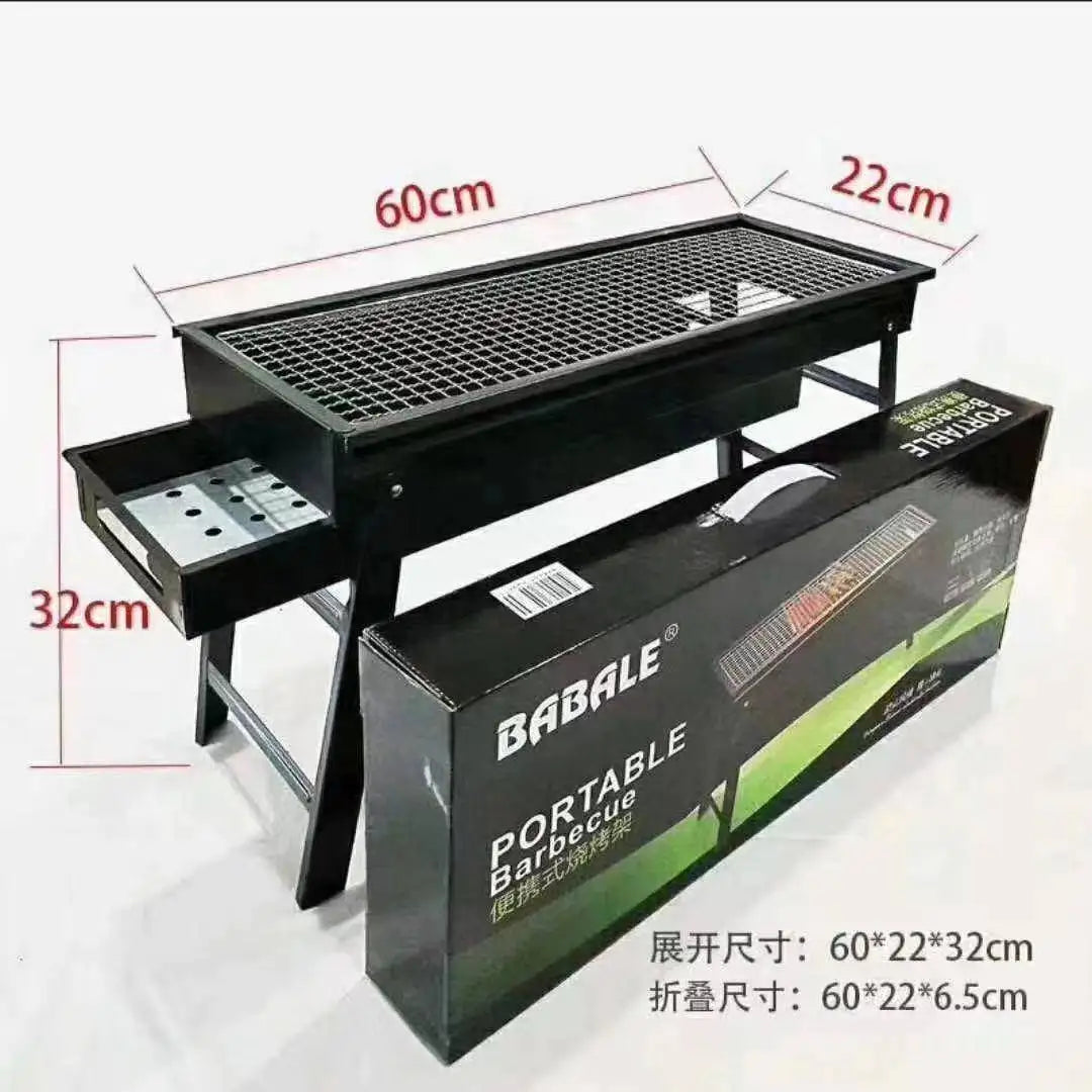 Extended Portable Outdoor BBQ Grill Home Use Barbecue Oven Long Portable Charcoal Grill for Outdoor Cooking and Baking