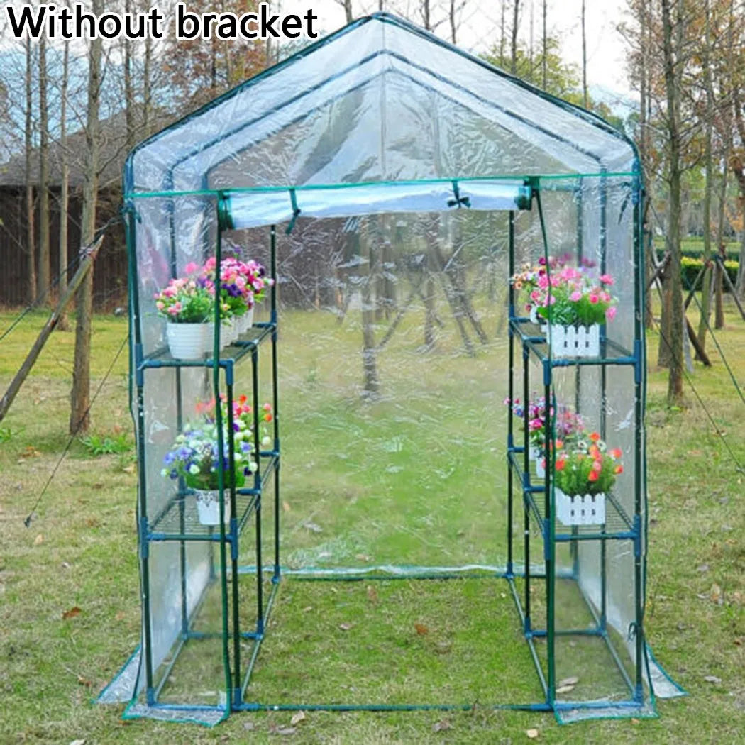 High-Quality PVC Grid Garden Greenhouse Plant Cover Waterproof Anti-Uv for Garden Balcony Sapce(Without Iron Frame)