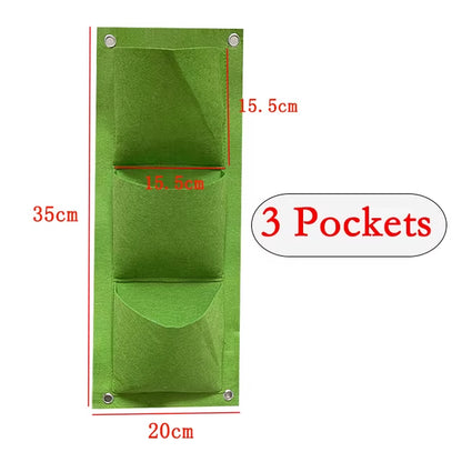 9/18/36/64 Pockets Green Grow Bags Planter Vertical Garden Vegetable Living Garden Bag Seedling Wall Hanging Plant Growing Bags