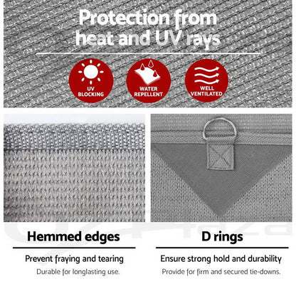 Caravan Privacy Screens Roll Out Awning 1.95 X 2.2M Sun Shade End Wall Side Grey