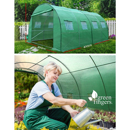 Green Fingers Greenhouse Dome Shed Walk in Tunnel Green House Plant 4X3X2M