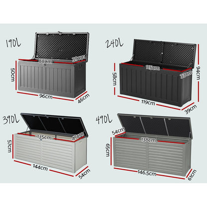 Gardeon Outdoor Storage Box Container Lockable Indoor Toy Tools Shed Garden