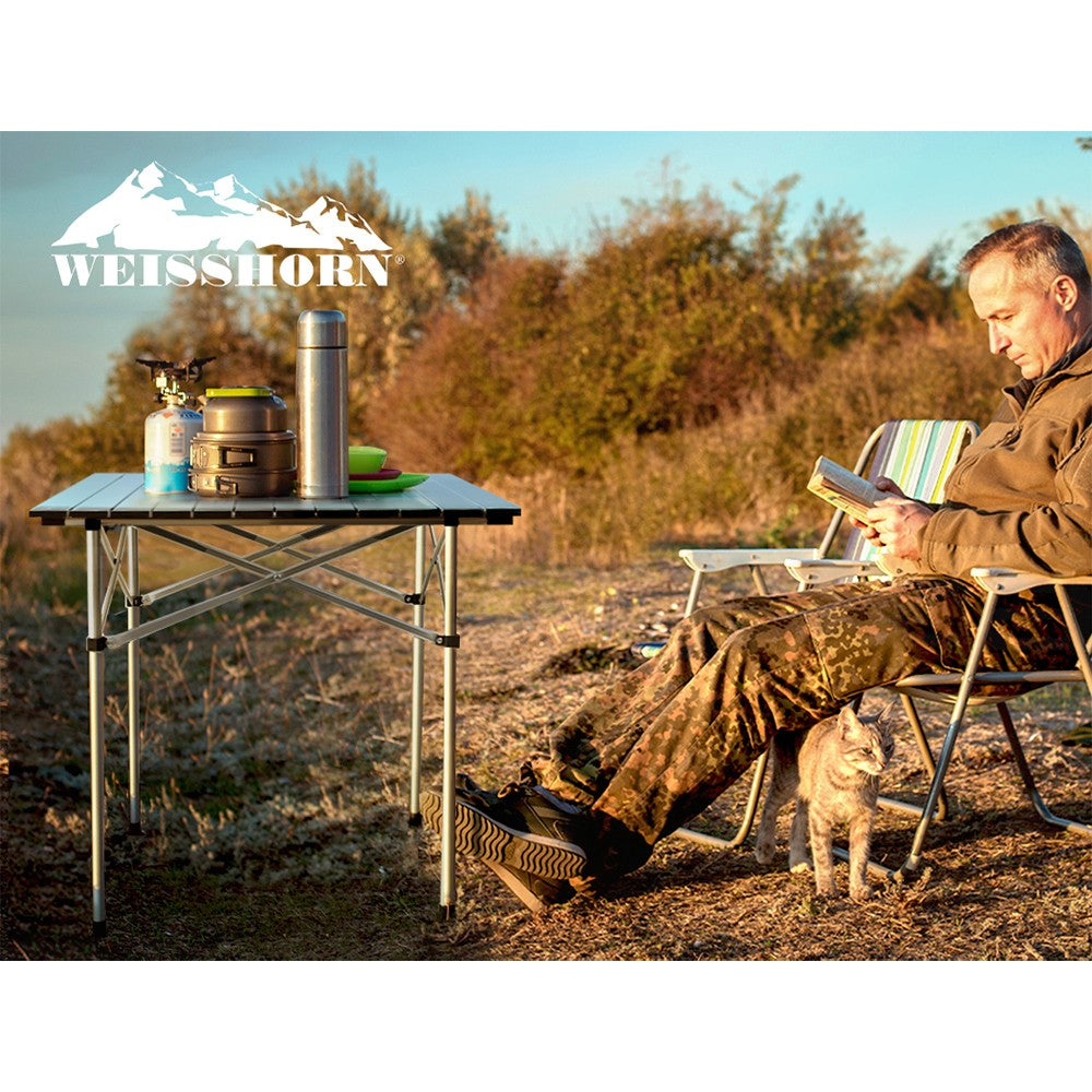Weisshorn Camping Table Roll up Foldable Picnic Outdoor BBQ Garden 70CM