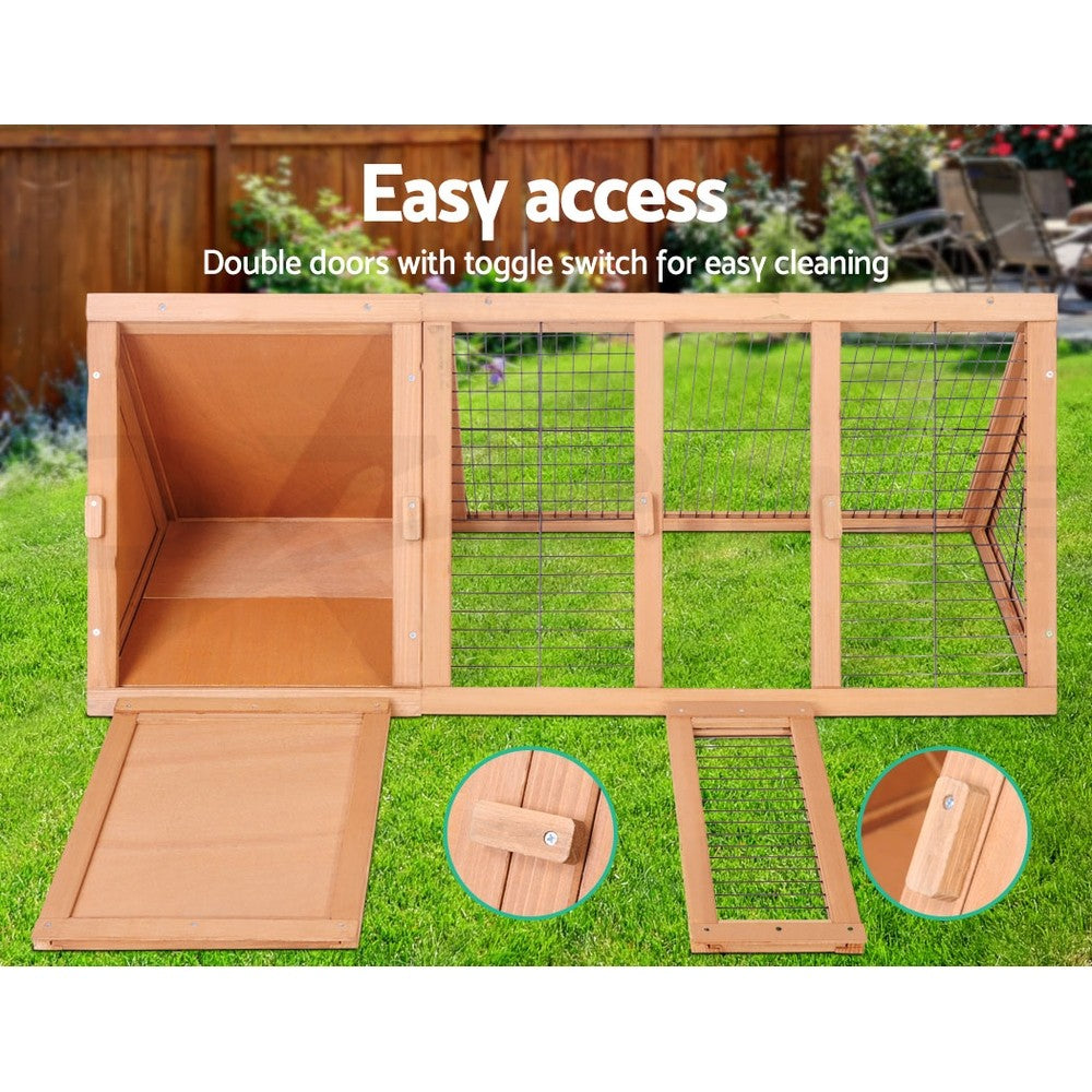 I.Pet Rabbit Hutch Chicken Coop Large Run Wooden Pet Cage Houses Outdoor Coops