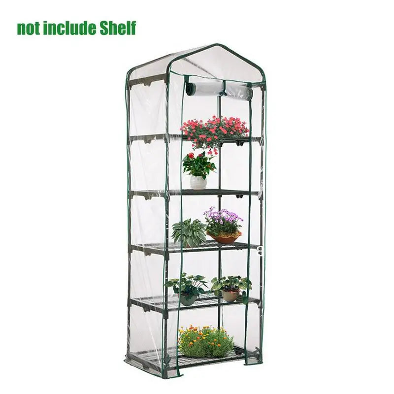 Greenhouse Cover Outdoor Grow Tent Grow Bag Grow House PVC Cover Plastic Garden Green House Gardening Windows (No Iron Shelf)