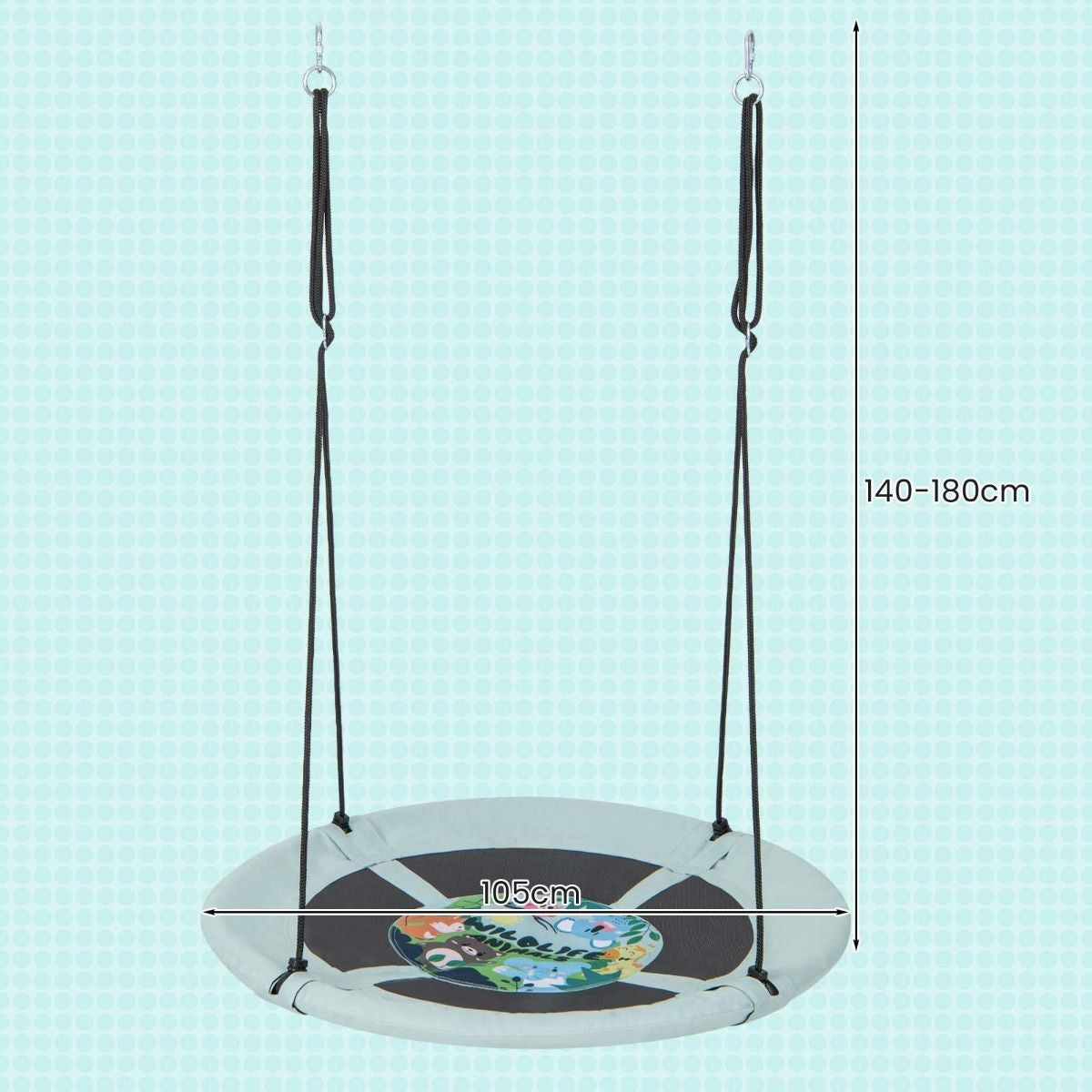 Indoor and Outdoor Flying Swing with Adjustable Hanging Ropes for Kids