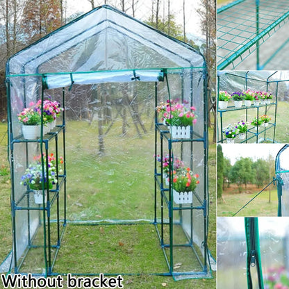 High-Quality PVC Grid Garden Greenhouse Plant Cover Waterproof Anti-Uv for Garden Balcony Sapce(Without Iron Frame)