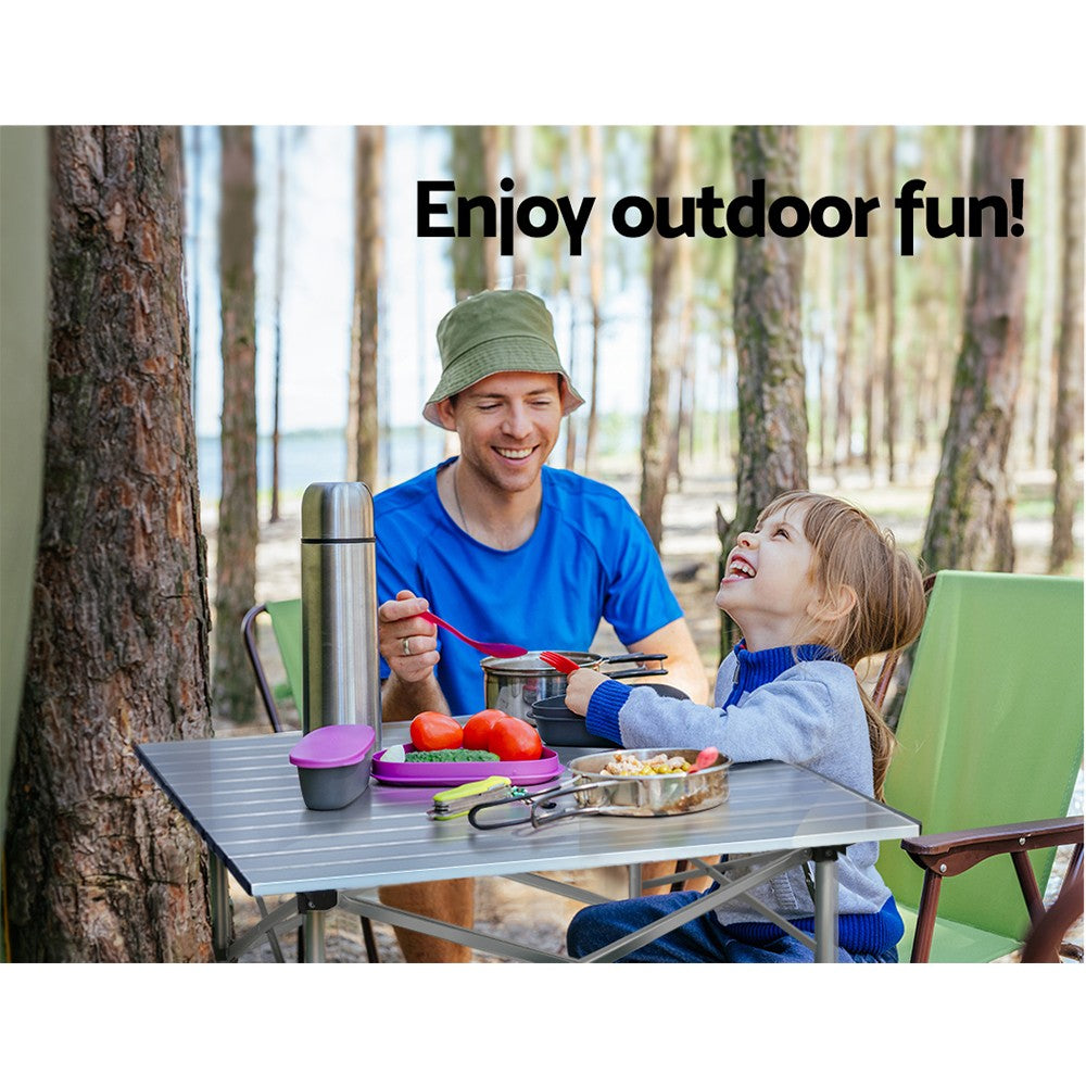 Weisshorn Camping Table Roll up Foldable Picnic Outdoor BBQ Garden 70CM