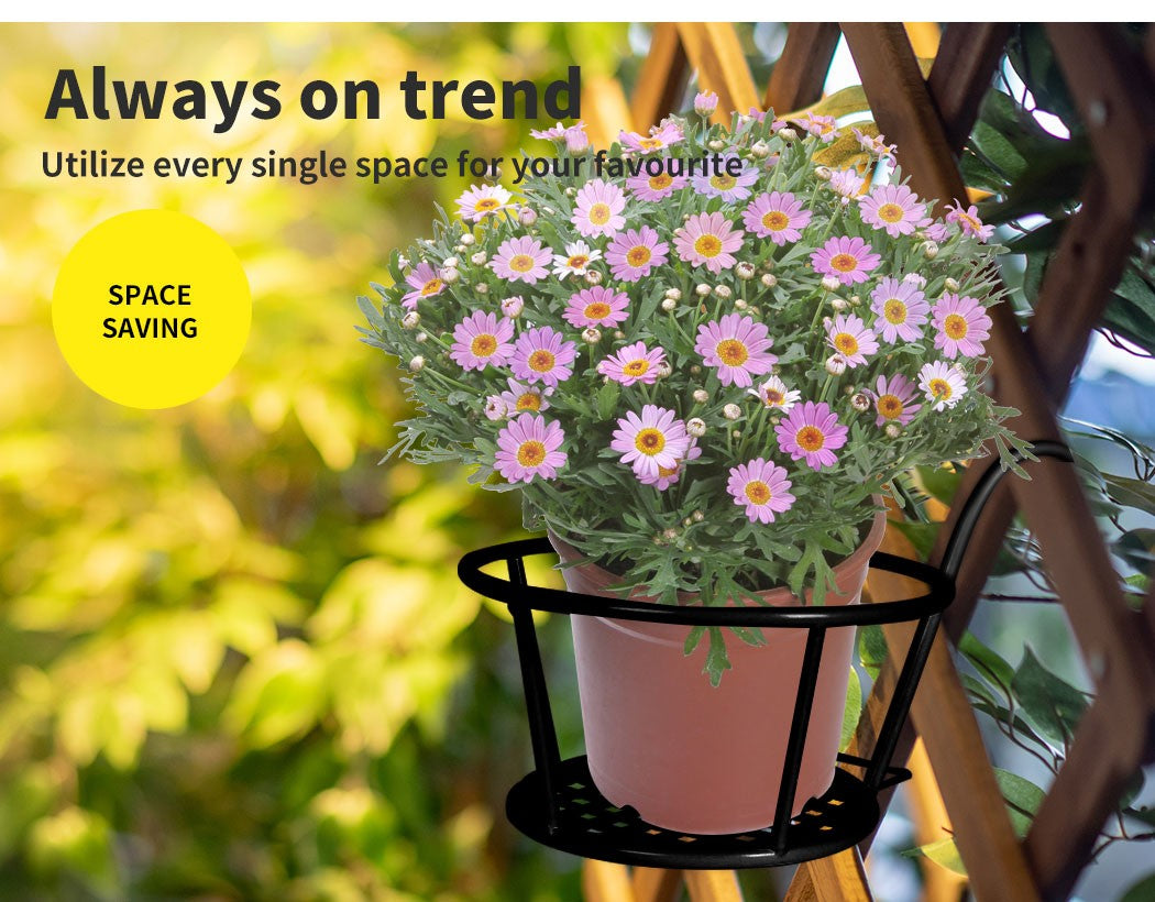 Levede 1X Flower Holder Plant Stand Hanging Pot Basket Plant Garden Wall Storage