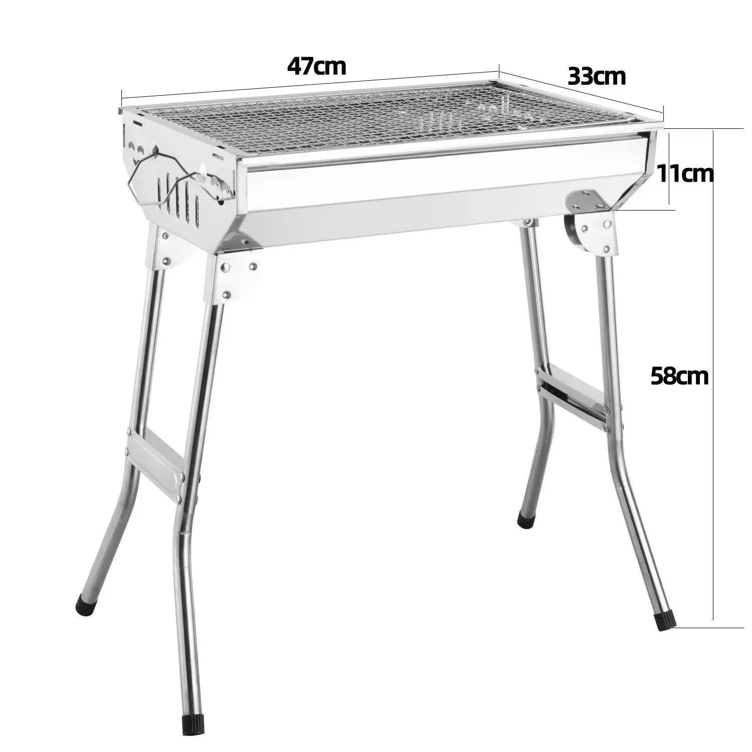 Extended Portable Outdoor BBQ Grill Home Use Barbecue Oven Long Portable Charcoal Grill for Outdoor Cooking and Baking