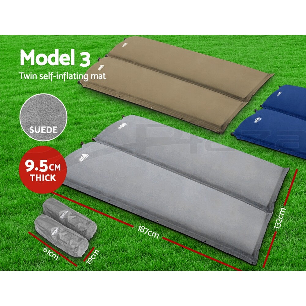 Weisshorn Self Inflating Mattress Camping Sleeping Mat Air Bed Pad Single Double