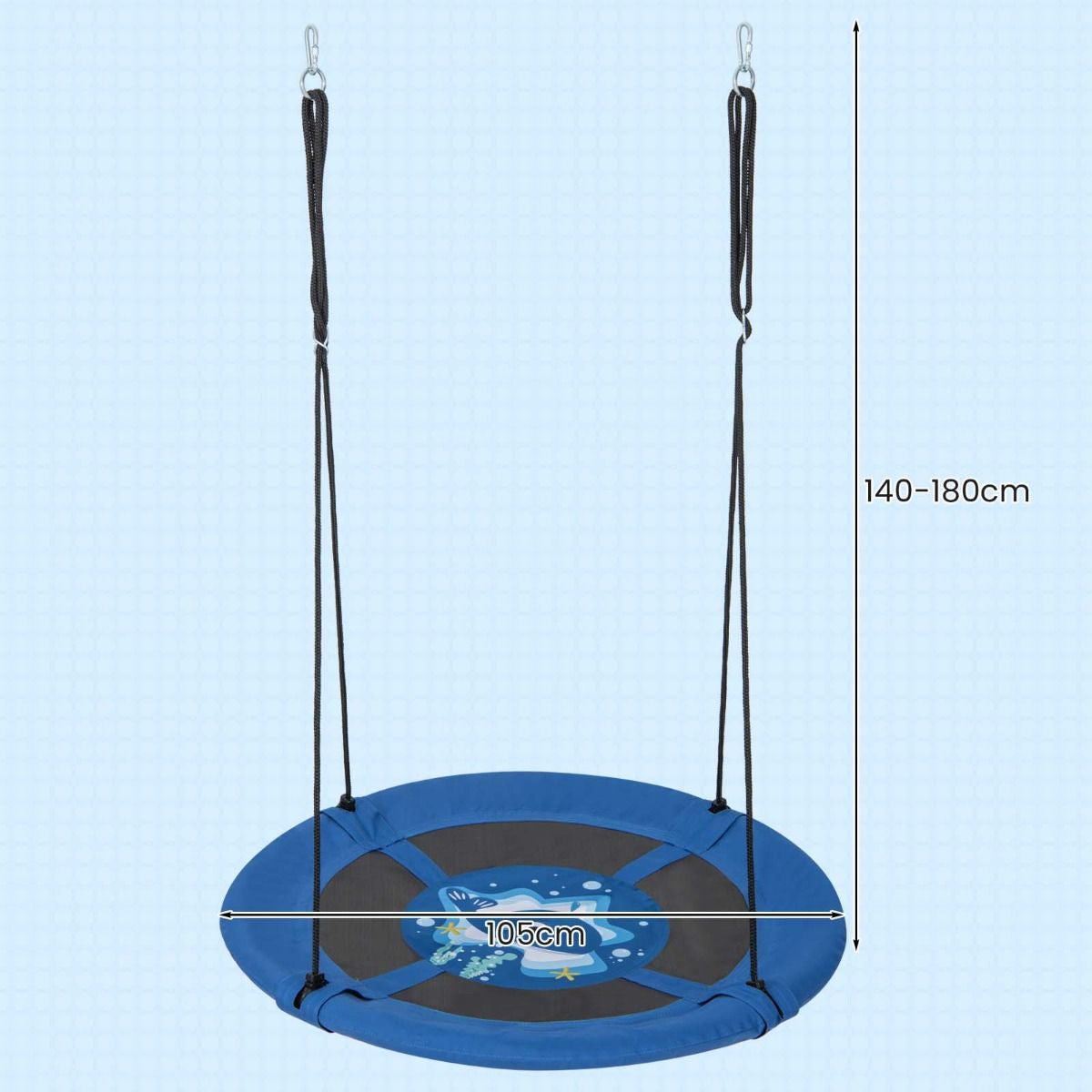 Indoor and Outdoor Flying Swing with Adjustable Hanging Ropes for Kids